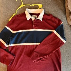 Goodfellow & Co Maroon and White Polo Shirt